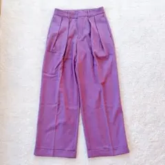 GU ワイドパンツ パープル レディース Mタック入り