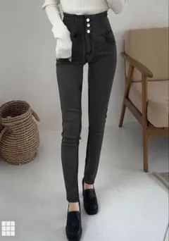 ハイウエストスキニーデニム 2色セット