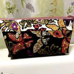 ロラライハリス　gypsy butterfly柄横長ポーチ　　　☆ハンドメイド品