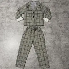 ⭐︎送料込⭐︎120 セットアップ チェック柄フォーマルスーツ（ジャケット・パンツ）