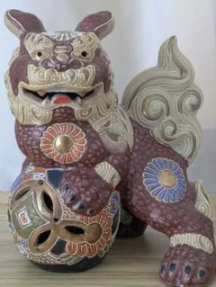 2点売 親子獅子•壺 陶器 獅子 置物 狛犬 縁起物 伝統工芸 - メルカリ