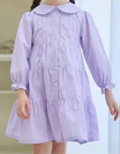 anyfam ストライプ シャツ ワンピース 120