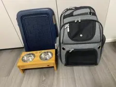 犬用キャリーバッグと食器セットのサムネイル