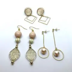 ピアス　ピンク　まとめ売り　セット　揺れる　チェーン　大ぶり