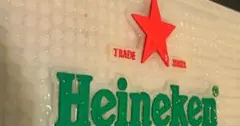 Heineken ラバーマット バーマット　ホワイト&グリーン＋コースター10枚