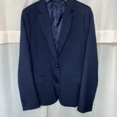 値下げ　ユニクロ ネイビー ストライプ テーラードジャケット