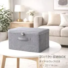 収納ボックス 収納ケース 折りたたみ Sサイズ　ファスナー ダイヤル錠 鍵付き