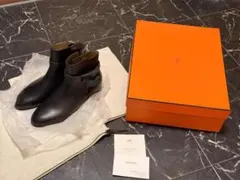 【未使用】エルメス ネオ ショートブーツ 黒 38 ケリー金具 シルバーのサムネイル