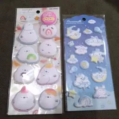 正規品　シマエナガ　ダイフクもっちりシール　マシュマロシール　シナモロール　2枚