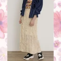 【SM2】シアーフリルナロースカート*クリーム