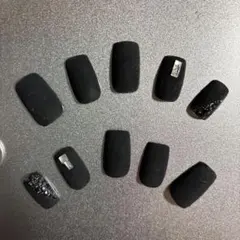 イケてる　メンズネイル　 ネイルチップ　ブラック　バレンタインデー