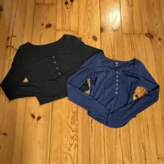 shein へそ出し 長袖 ロンT 韓国 フェミニン