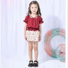 アプレレクール セパレート水着 90 さくらんぼ 帽子付き
