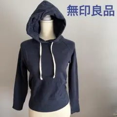 無印良品 オーガニックコットン 裏毛 プルオーバーパーカー婦人Ｓ・ブルー