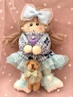 ハンドメイド　カントリードール　ドールチャーム　バックチャーム　壁掛け　お人形