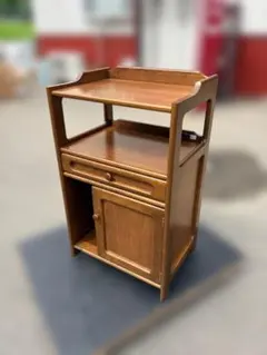 karimoku カリモク家具　電話台　花台　キッチンラック　収納ワゴン　レトロのサムネイル