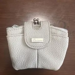 ライトグレー　がま口コインケース