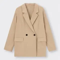 【試着のみ未使用✨】GU リネンブレンドテーラードジャケット ベージュ　Mサイズ