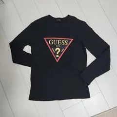 GUESS トライアングルロゴ 長袖Tシャツ ブラックのサムネイル