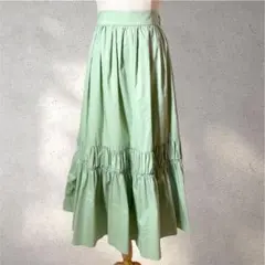 【ジルスチュアート】0サイズ/プリーツスカート/ミントグリーン/ロング丈