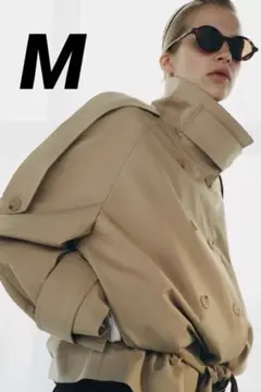 新品 ZARA ショート丈ハイネックトレンチコートZW COLLECTION S - メルカリ