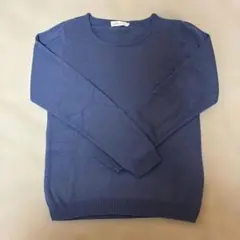 薄手ブルーニットトップスS