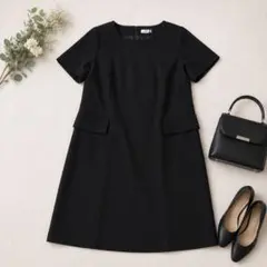 eur3 エウルキューブ ブラックフォーマル ワンピース 19号 夏用 喪服のサムネイル