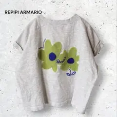 レピピアルマリオ　カットソー　Tシャツ　半袖　花柄ワッペン　ロゴ刺繍　ゆるだぼのサムネイル
