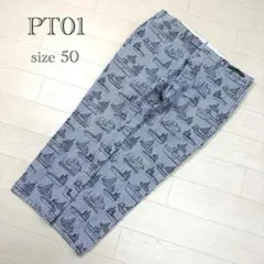 PT01 GHOST PROJECT　シアサッカークロップドパンツ　総柄　春夏のサムネイル
