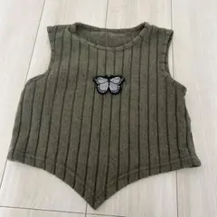 オリーブグリーン ストライプ タンクトップ