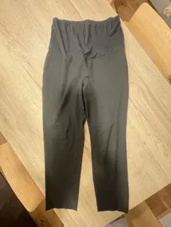 マタニティ ブラック XL スリムフィットパンツ