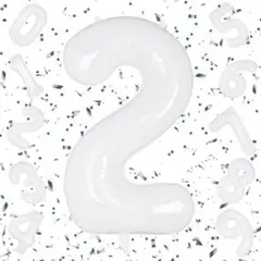 数字バルーン ナンバー2 ホワイト アルミ風船 誕生日 40インチ