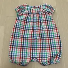 ベビーギャップ　チェック柄ロンパース　カラフル　12-18