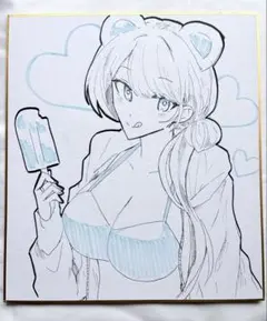 手描きイラスト オリジナル 女の子 アナログ 中色紙 原画 - メルカリ