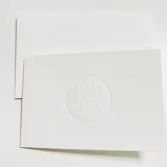 【エルメス】　カードと封筒　ホワイト　エンボス加工