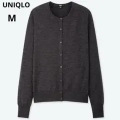 UNIQLO エクストラファインメリノクルーネックカーディガン　グレー　M