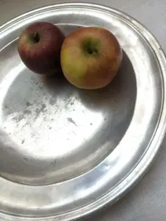 フランスアンティーク ホワイトメタル プレート