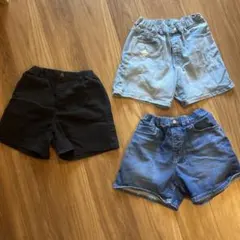 ユニクロ　160 デニムハーフパンツ 3点セット