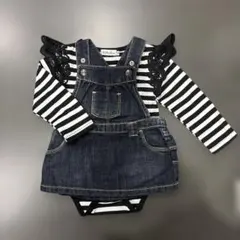 美品★2点セット OLDNAVYベビー70cm サロペットボーダー フリル