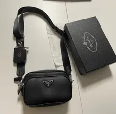 美品✨️PRADA ブラック レザー ショルダーバッグ