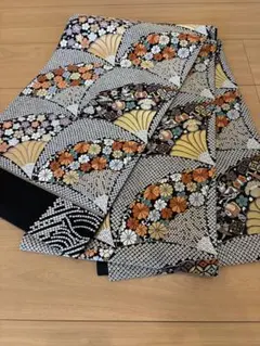 正絹 カッコいいブラック 着物 うさぎ 飛び柄 刺繍 期間限定 格安！黒