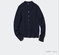 極美品　UNIQLO ユニクロ　メリノリブポロカーディガン ネイビー　S 廃盤