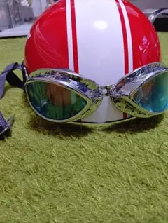 GP-60S ヴィンテージタイプ ゴーグル付 レッドモール ヘルメットのサムネイル