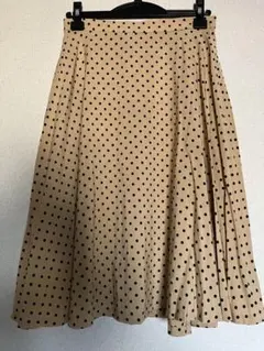 新品ユニクロ×イネス コラボ　ドット柄水玉スカート61サイズ　ベージュ×黒