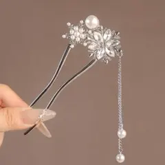 F7120 雪の花モチーフのかんざし　レディースヘアアクセサリー　カンザシ　簪