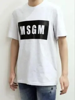 MSGM ロゴプリント パネルTシャツ ホワイト　Mサイズ