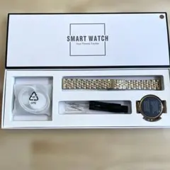 SMART WATCH スマートウォッチ　ゴールド メタルバンド