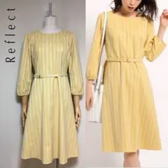 Reflect◇リフレクト 定価2.5万 洗える ダブルストライプワンピース9号