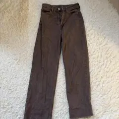 H&M ブラウン ワイドデニム