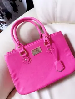 ピンク ハンドバッグ 合成繊維